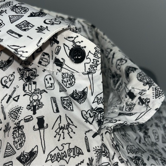 Saint Laurent Vampire Skull Print Dress Shirt - Picture 12 of 12